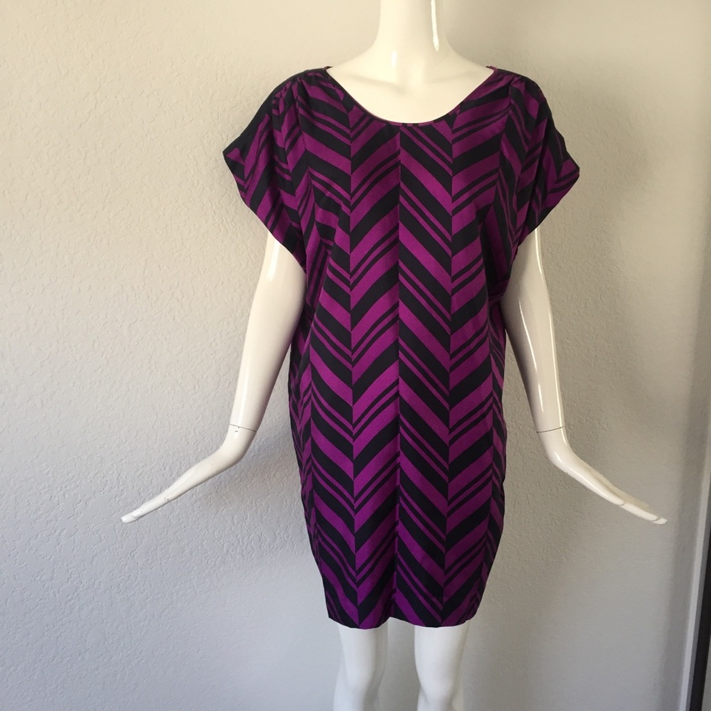 Madison Marcus purple black printed dress